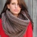 Oversized Chunky Cowl Wool Hooded Cowl Snood Noni Tunnel Cowl Mortar Brown or Choose Your Color