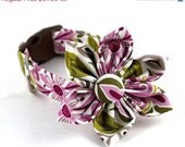 ON SALE.... Bella Fiore...Dog Collar and Flower Set.....Made to Order in Your Choice of Size