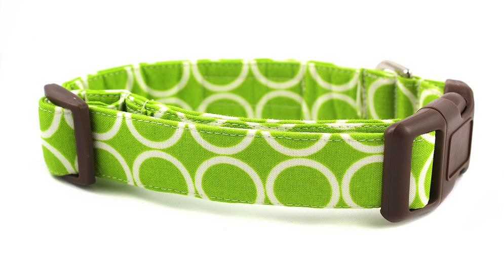 Geometric Lime Dog Collar - Mod Dog in Luscious Lime - Your Choice of Size