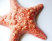 Starfish handbuilt beach style wall decor
