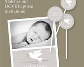 Dove - custom printable Baptism/Christening 2 inch circles/cupcake toppers - You Print