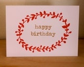 HAPPY BIRTHDAY - screen printed greetings card