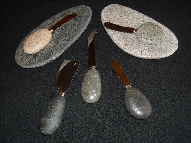 Stone Cheeseplate / cutting board and Knife set