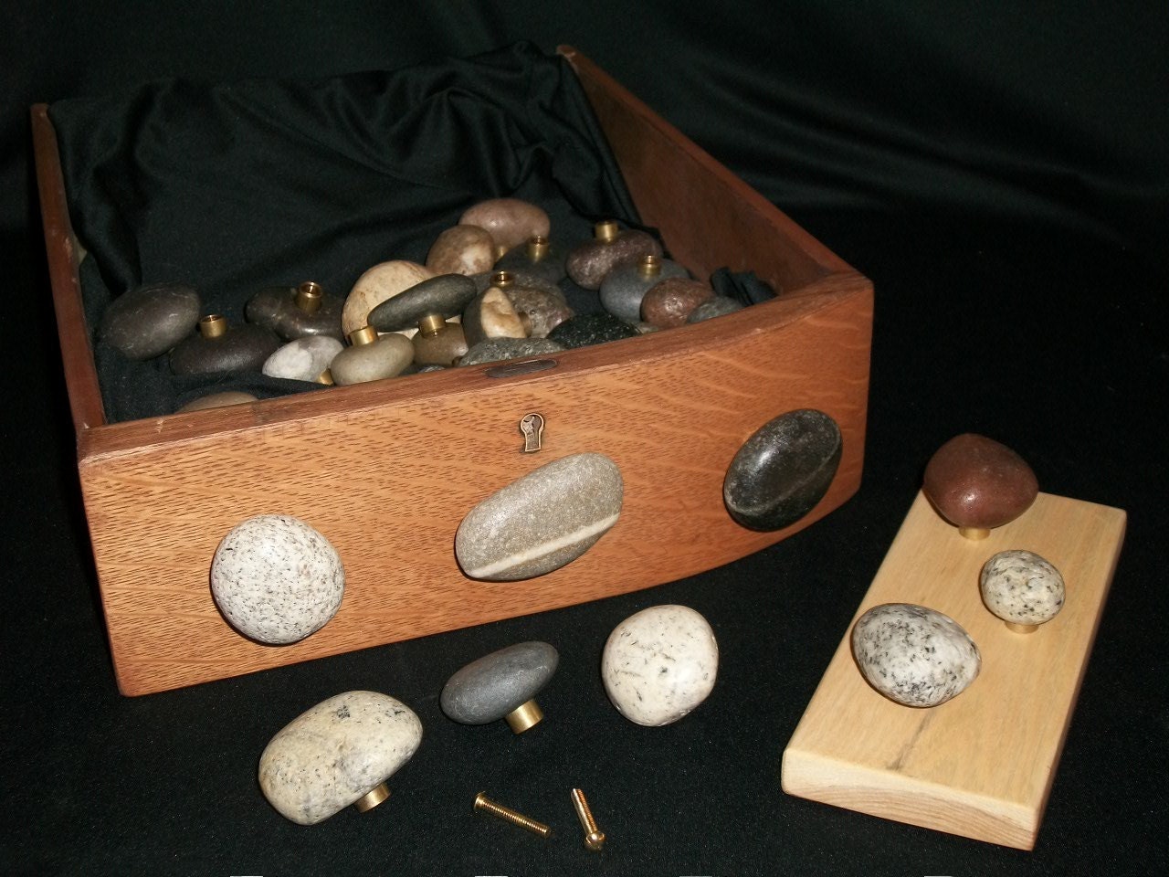 Stone knobs , handles, drawer pulls