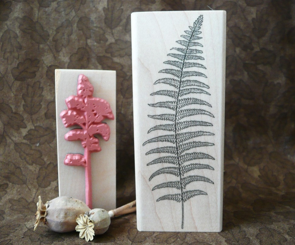 Large Fern rubber stamp from oldislandstamps