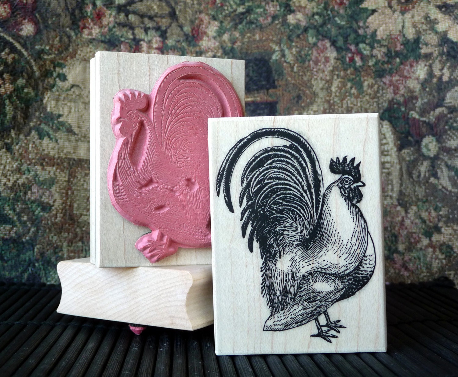 Rooster rubber stamp from oldislandstamps