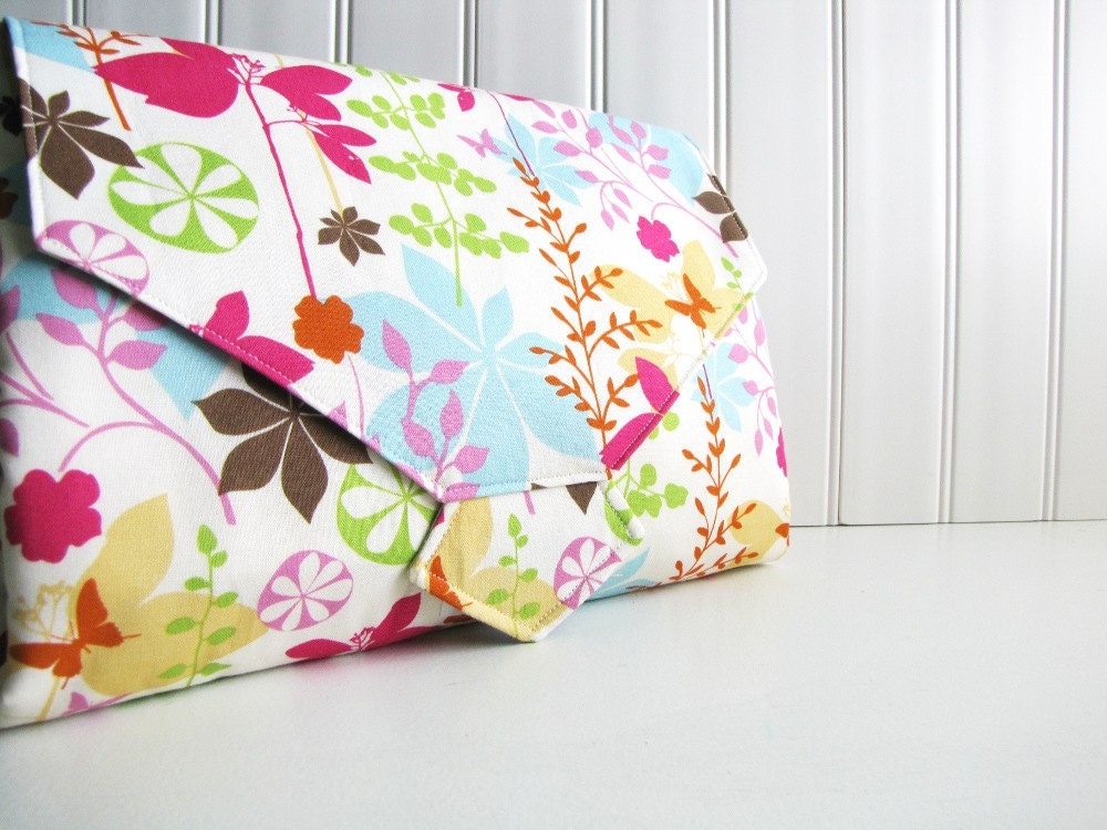 All-in-1 Diaper Clutch - Diaper Changing Pad and Wipes Clutch - WipeME 'N DipeME Clutch - Butterfly Garden - Made to Order