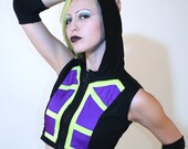 THE CHAINREACTOR Hooded VEST Top Futuristic Cyber Goth Custom Made For You RoBoTIc KiTtY