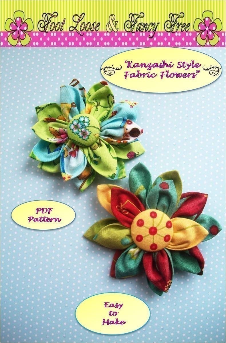 Kanzashi  Flower PDF Pattern, Kanzashi Fabric Flower PDF Pattern, Easy to Make, Brooch, Pin, Bouquet, Fabric Flower Pattern, Accessories