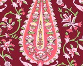 Amy Butler Fabric, Love Collection, Cypress Paisley in Wine, 1 yard