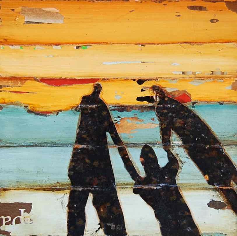 Fall Shadows of Family - "Autumn Shadows"- Fine Art Print 5x7