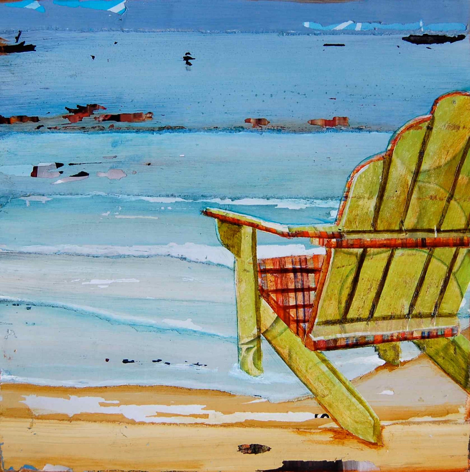Beach Chair at Beach - "Sometimes It's Good to Be Shallow"- Fine Art Print - 8x10