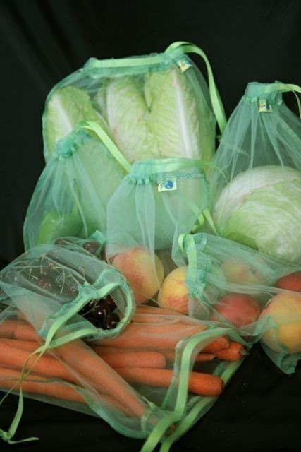 4 Pack Lime Reusable produce bags Eco friendly wonderful and fun color