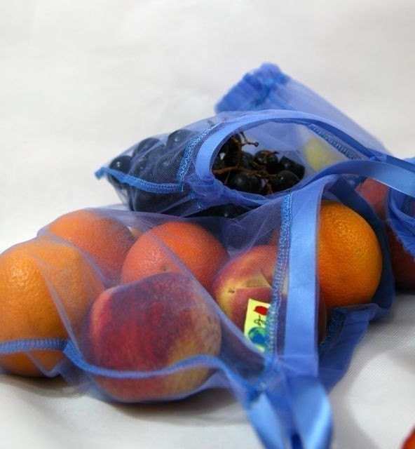 Reusable PRODUCE bag PERIWINKLE french blue variety 7 pack