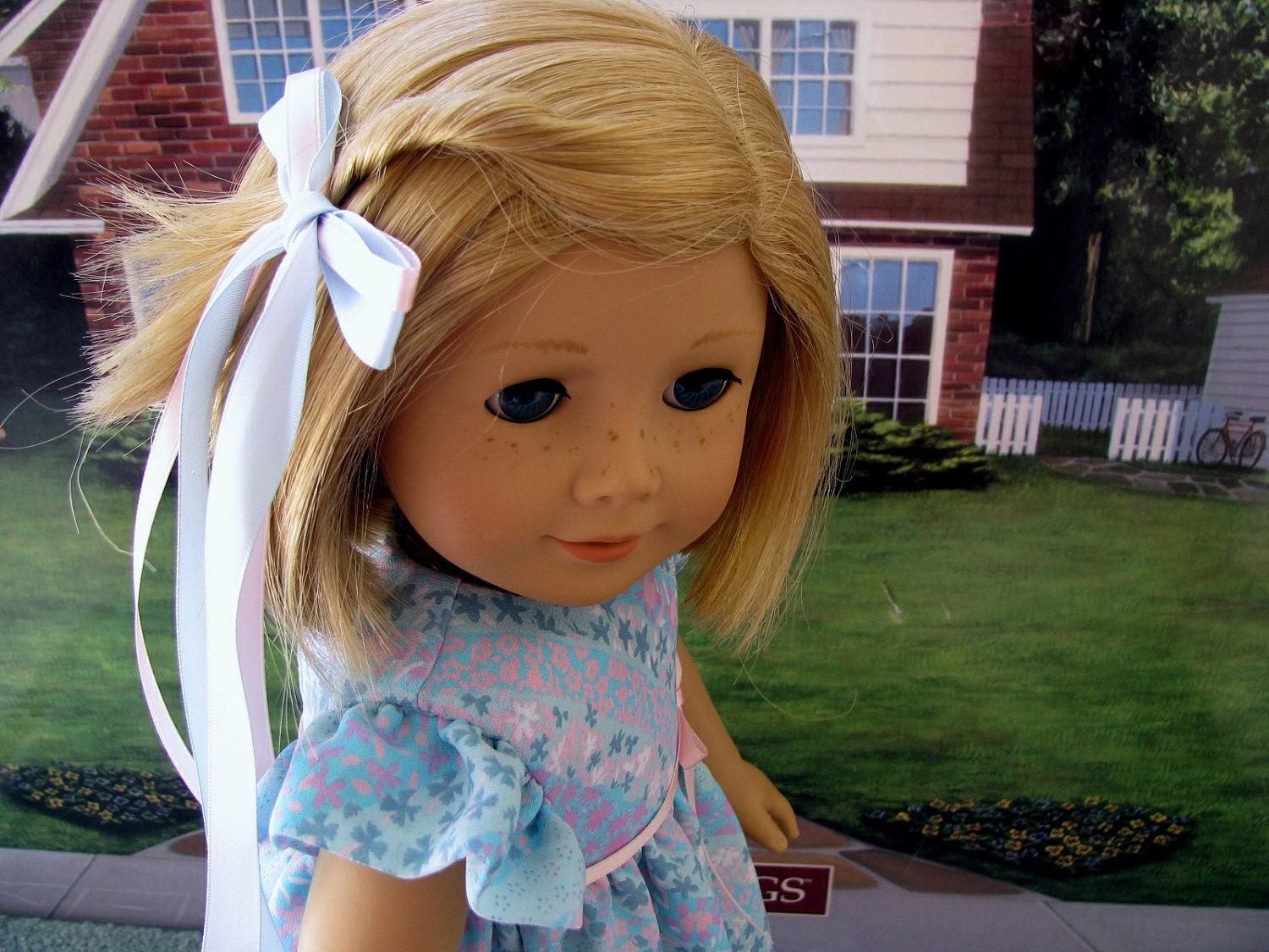 Historical 30s and 40s Style American Girl 18 Inch Doll Dress Spring