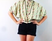 Vintage Floral Ethnic Caccoon Blouse