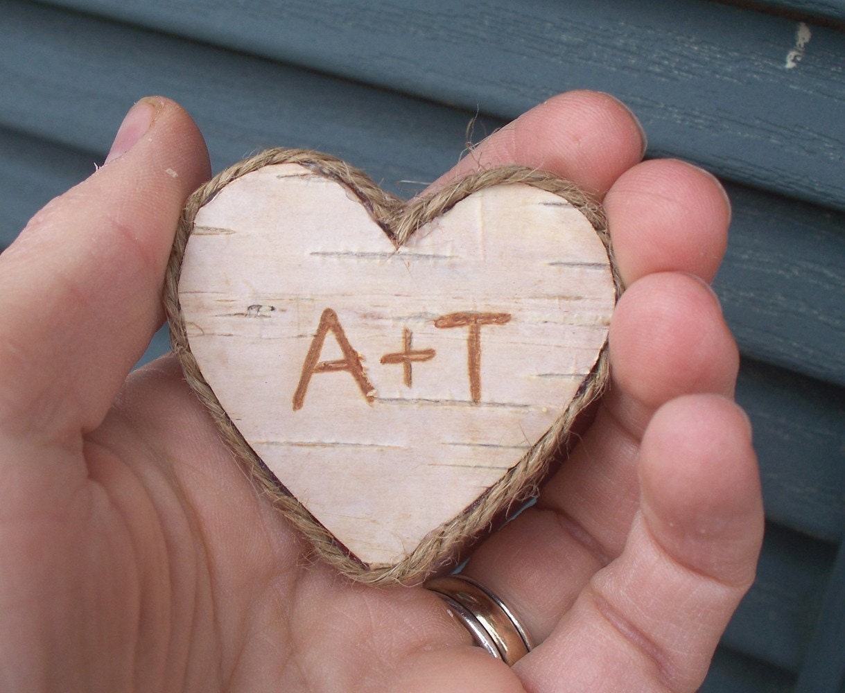 Personalize - Birch Heart Pin/ Boutonniere