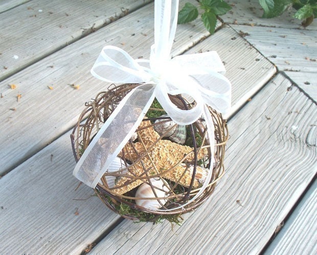 Beach Wedding Starfish Pomander Kissing Ball/ Basket Alternative