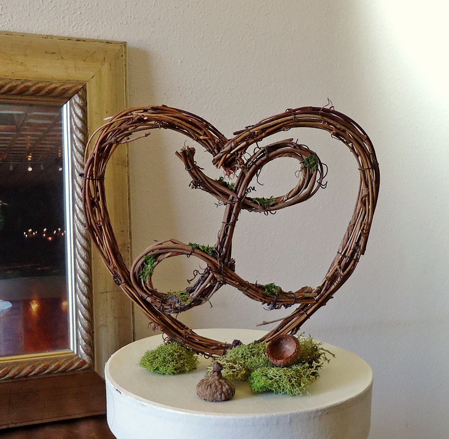 Rustic Wedding Cake Topper 6"  Heart with Letter - Personalized - Any Letter