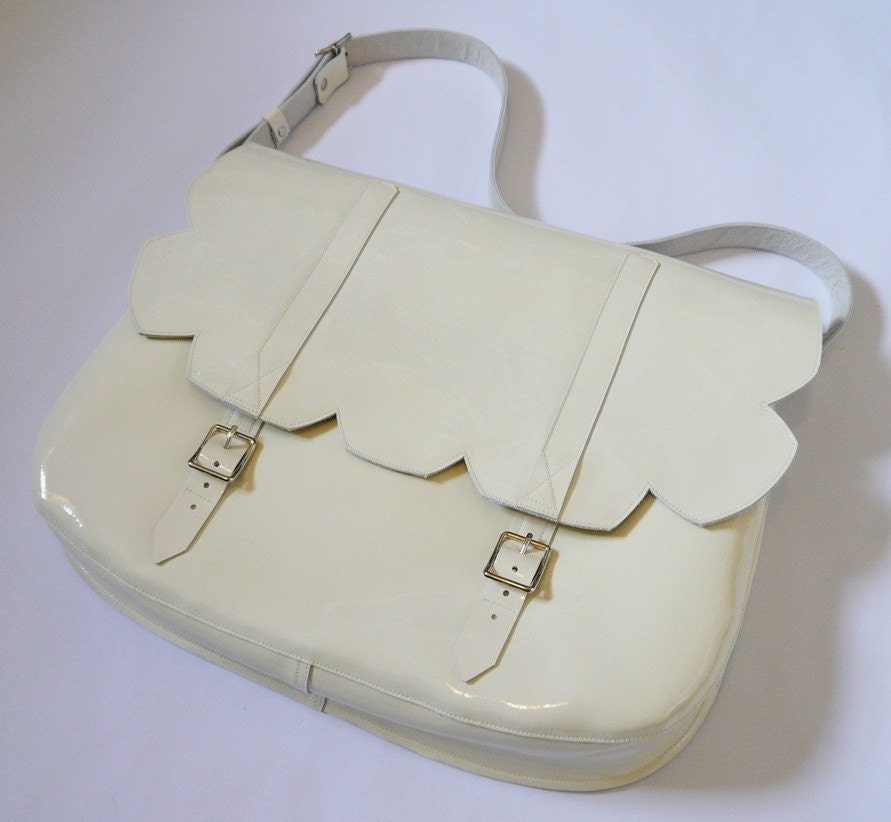 Scallop Patent Leather Shoulder Bag FREE UK SHIPPING