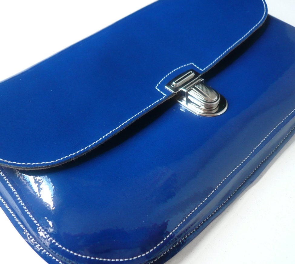 Royal Blue Patent Leather Clutch