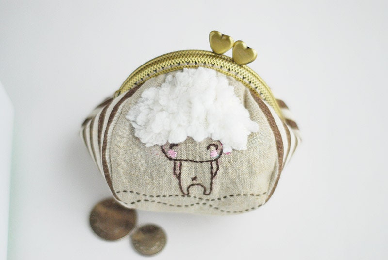 Sheep Coin Purse brown (Metal Frame)