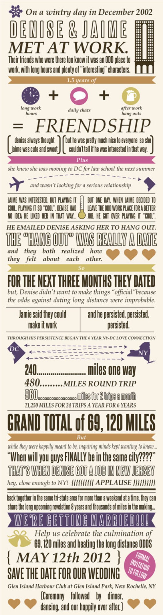 Custom "Long Story" Save the Date