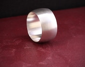 Wide silver ring, modern, simple and trendy design handmade with a low dome band in your size - "Silence Ring"