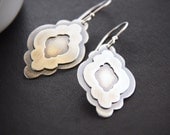 Sterling silver boho chic earrings handmade of cloud shapes soldered together for a trendy bohemian style jewelry design - "Billow Earrings"