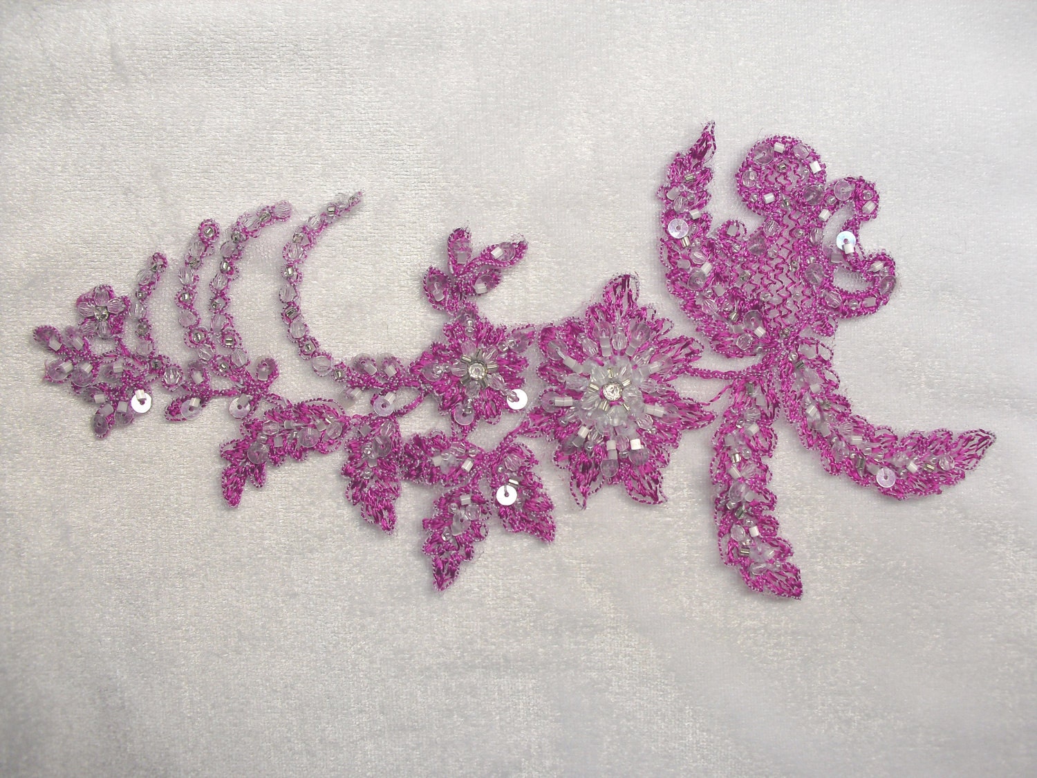 Red-Violet Lace, dress lace, headpiece, hat, wedding, sewing, bead,