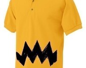 Retro Charlie Yellow Zig Zag stripes Mens Men's peanuts  FUNNY brown Jersey Adult Polo S M L XL Tee Shirt golf T-Shirt Teeshirt
