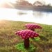 Five (5) Mushroom TOADSTOOLS chairs stools set play furniture green tree doll house unique kids children wooden forest original handmade