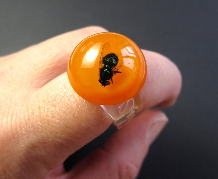 Green Fly - Resin ring - Size L