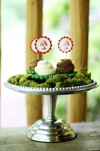 Shroom Glitter Cupcake Toppers