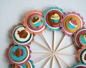 Shimmery Cupcake Cupcake Toppers