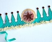 Starry Night Crown - Deep Red and Teal