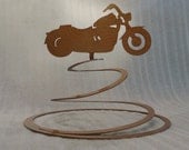 Motorcycle Spring Garden Metal Art - Free USA Shipping