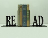 Read Text Metal Art Bookends - Free USA Shipping