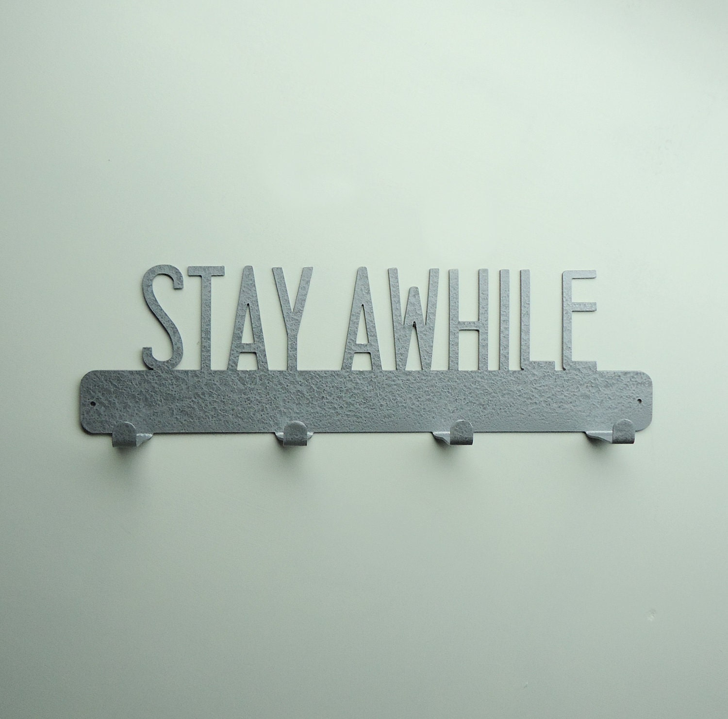 Stay Awhile Metal Art Coat Rack - Free USA Shipping