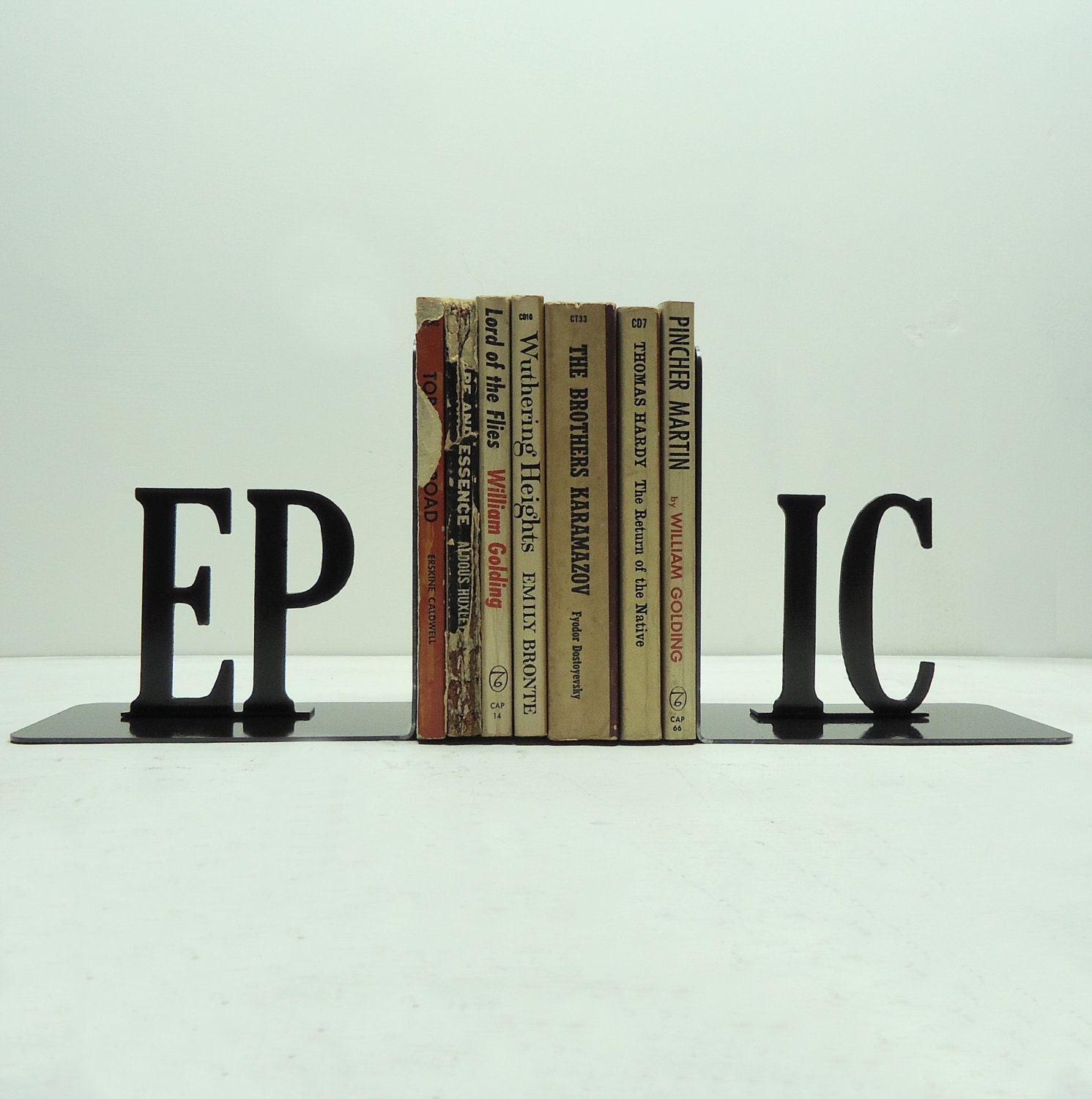 EPIC Text Metal Art Bookends - Free USA Shipping