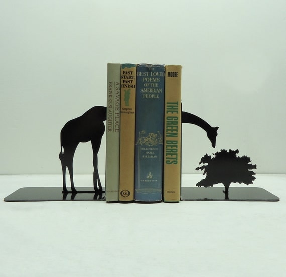 Giraffe Metal Art Bookends - Free USA Shipping