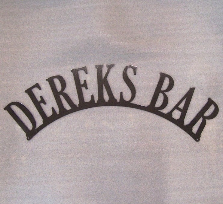 Personalized Metal Art Bar Sign - Free USA Shipping