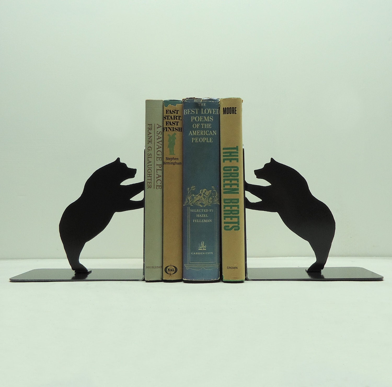 Bear Metal Art Bookends - Free USA Shipping