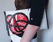 red scribble clutch made with recycled post-consumer materials