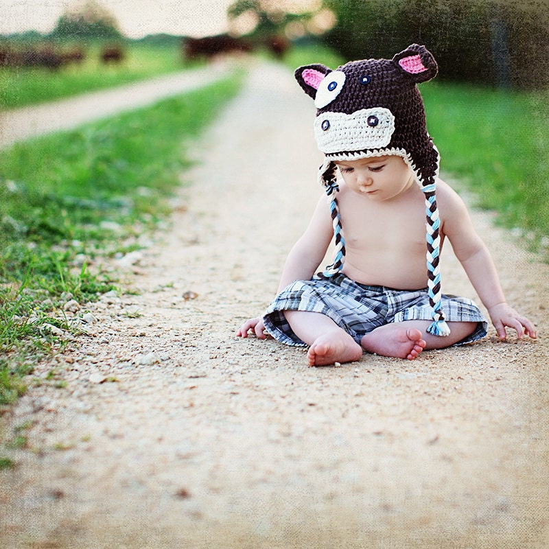 Baby Boy,Cow Hat, Crochet Baby hats, Baby Boy Hats, Cow, Photo Prop, Photography Prop, MADE TO ORDER
