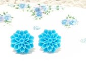 50% OFF - My Bonnie Blue Eyed Lassie - Blue Flower Stud Earrings
