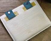 Genuine leather ipad sleeve with woodgrain