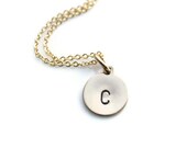 Gold Initial Charm Necklace Personalized Custom Pendant