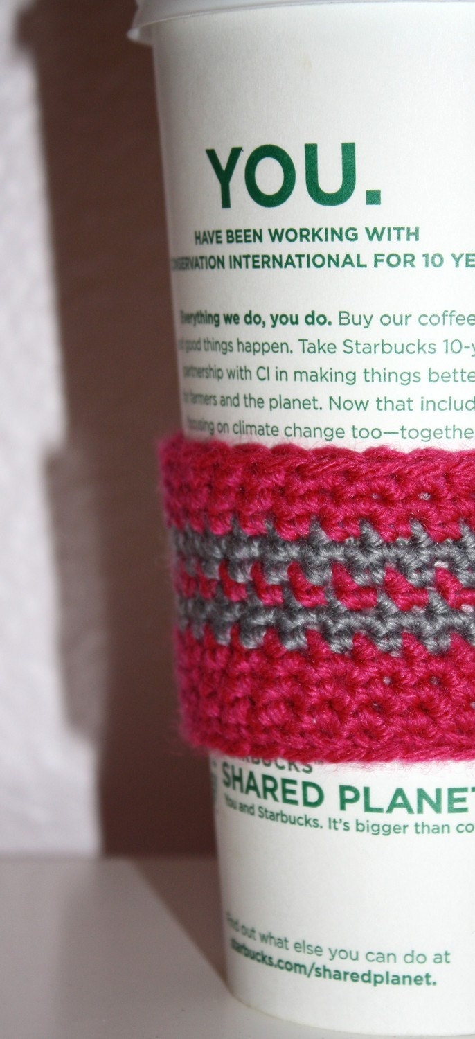 READY TO SHIP - Multi Stripe Coffee Cozy - As Pictured - Eco-Friendly, Reusable