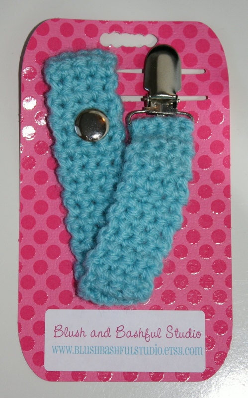 READY TO SHIP -  Aqua Pacifier Clip